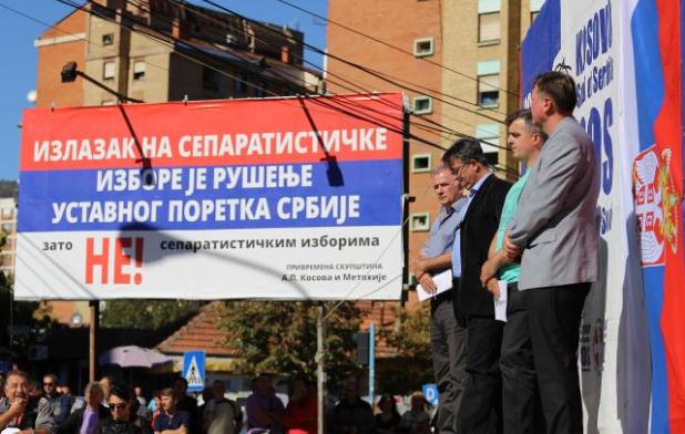 K.Mitrovica: Održan miting protiv lokalnih izbora