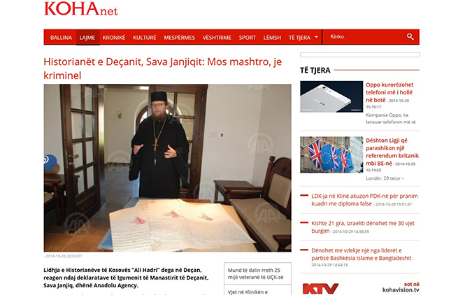 „Dečani su albanski manastir“