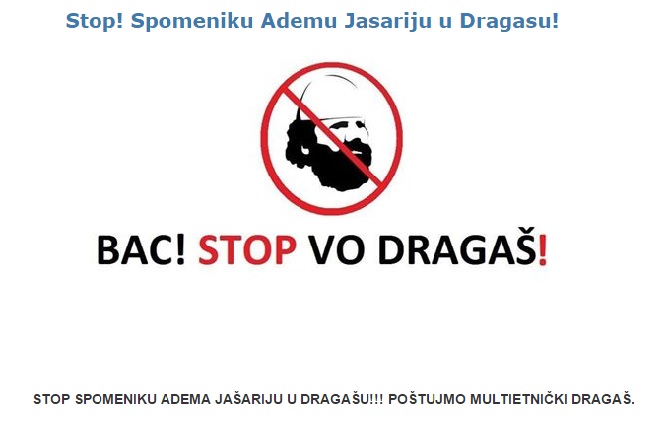 Dragaš: Peticija protiv spomenika Jašariju
