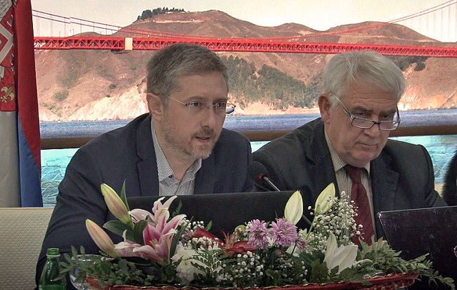 Reakcija Ćorca na saopštenje o isključenju iz SNF-a Aleksandar Ćorac i Momčilo Trajković na jednom od skupova SNF-a (Foto Kim arhiva)