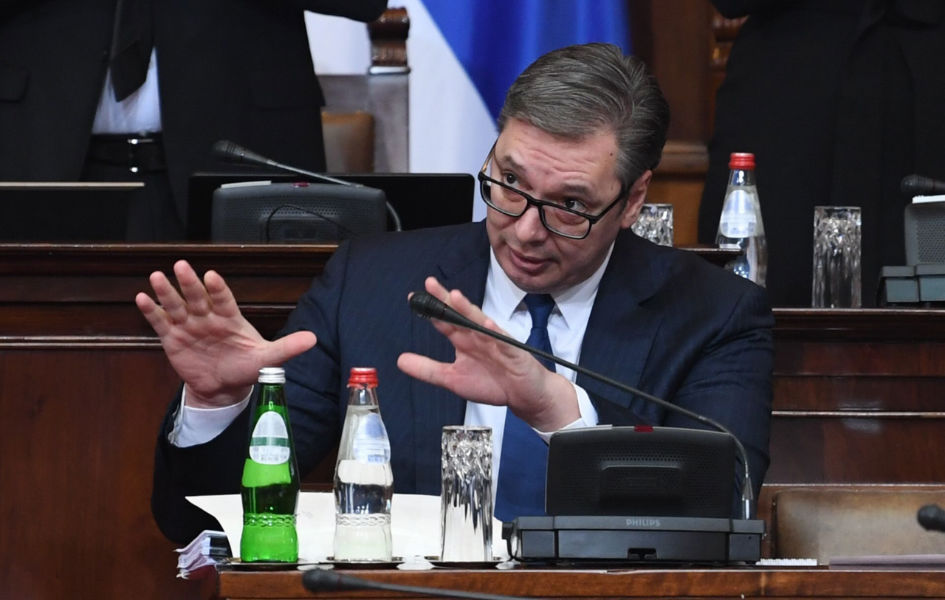 Vučić: Ne vidim da su izbori dobro rešenje Obraćanje predsednika Republike Srbije poslanicima na Trećoj posebnoj sednici u okviru 13. saziva Narodne Skupštine Srbije (Foto Predsedništvo Srbije/Dimitrije Gold)