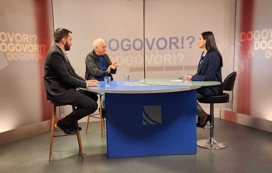 “Srbima na Kosovu se upravlja iz Beograda, privid da se o nama brinu” Branimir Stojanović i Nenad Radosavljević u emisiji Dogovor Zorice Vorgučić (Foto Kim, Bojan Ćirković)