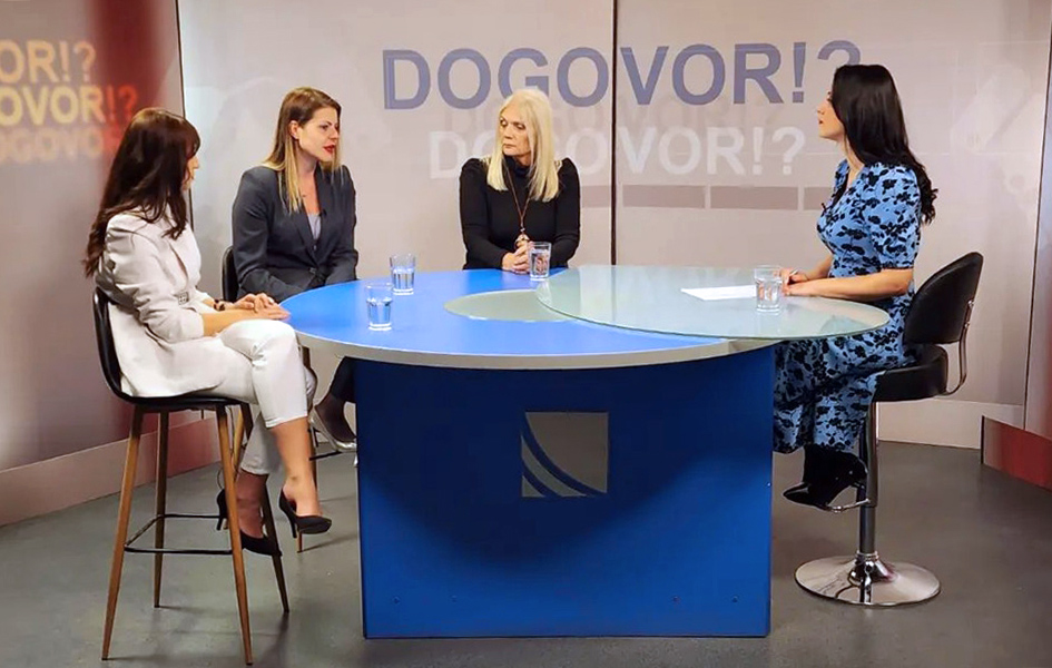 Večeras u Dogovoru o diskriminaciji žena Gordana Đorić, Marija Radulović i Jovana Filipović u emisiji Dogovor (Foto B.Ćirković, Kim)
