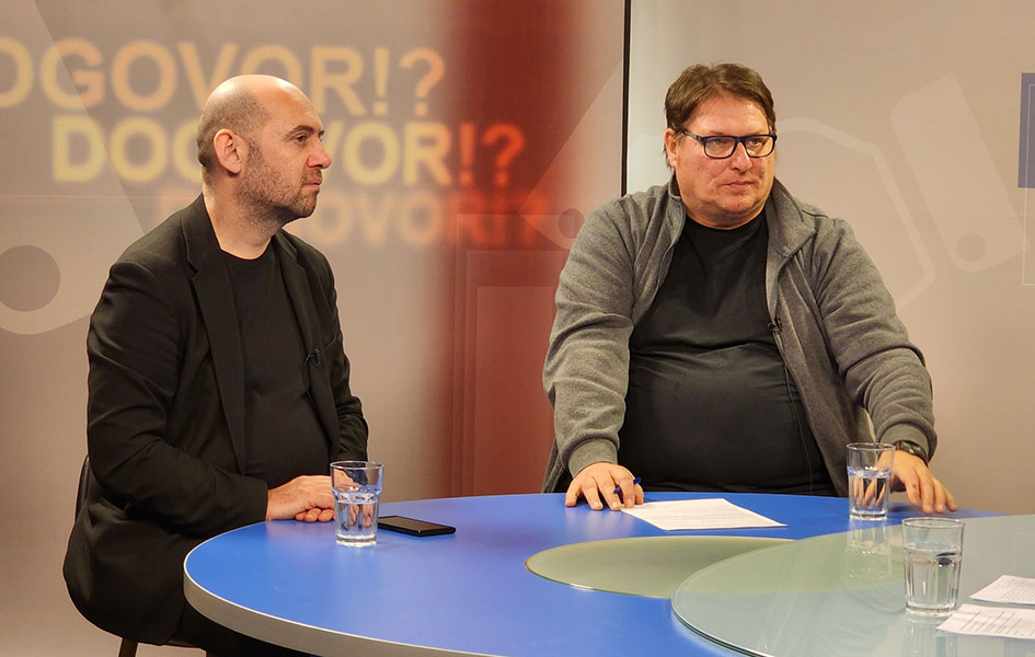 U „Dogovoru“?“ večeras: U kojoj državi i kako živimo? Ardian Arifaj i Miodrag Marinković u Dogovoru (Foto Kim)