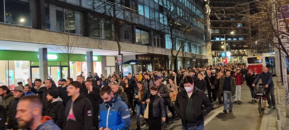 Studentski protest protiv evropskog predloga za Kosovo Foto: V. Radovanović/Danas