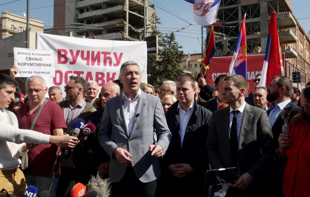 Obradović najavio krivičnu prijavu protiv Vučića zbog ’’priznanja okupacije’’ Protestni skup opozicije ispred Vlade Srbije (Foto Tanjug/Sava Radovanović)
