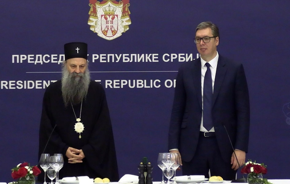 Patrijarh Porfirije podržao Vučića Patrijarh Porfirije i Aleksandar Vučić (Foto SPC)