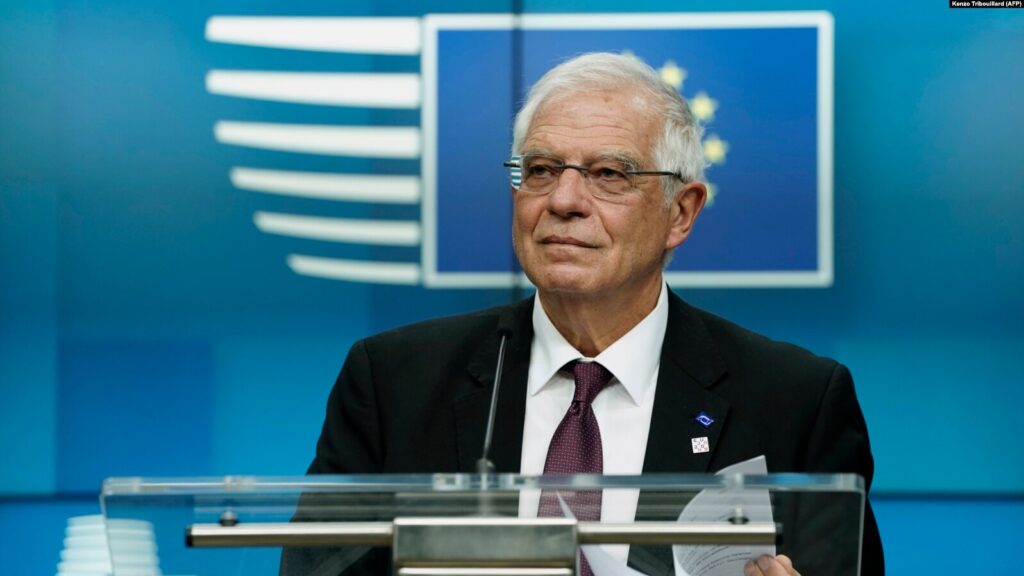 Borelj podneo izveštaj o merama uvedenim Kosovu Visoki predstavnik EU Žozep Borelj na konferenciji za medije u Briselu 10. januara 2020. (Foto Kento Tribouillard AFP)