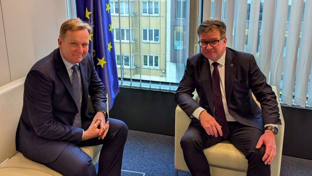 Miroslav Lajčak sa novim izaslanikom EU za dijalog Beograda i Prištine Peterom Sorensenom (Foto X@MiroslavLajcak)