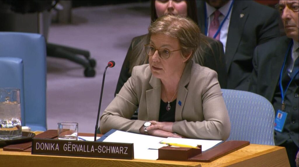 Gervala na sednici Saveta bezbednosti o Kosovu zatražila ukidanje UNMIK-a (Foto Ministarstvo spoljnih poslova Kosova)