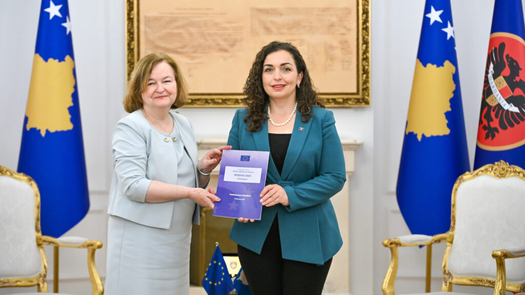 Osmani primila izveštaj posmatračke misije EU o izborima (Foto: Predsedništvo Kosova)