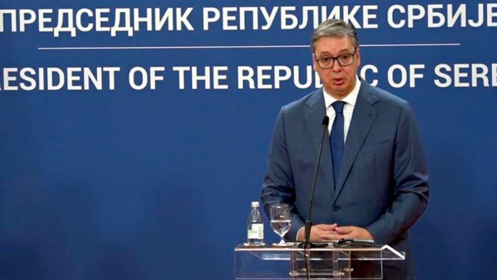 Predsednik Srbije Aleksandar Vučić o Kosovu i studentima u blokadi (Foto FoNet/TV FoNet/printskrin)