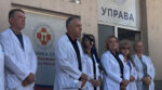 Dr Zlatan Elek na protestu u Severnoj Mitrovici (Foto Kim)