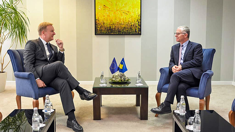Sorensen sa Bisljimijem na sastanku u Prištini (Foto Kabinet premijera Kosova)