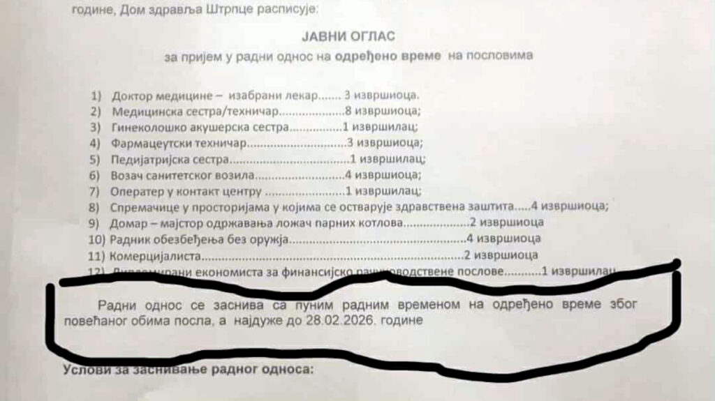 GI „Pravda i jednakost“: Zapošljavanje do februara 2026. mehanizam pritiska GI „Pravda i jednakost“ saopštava da su najnoviji konkursi za zapošljavanje u javnim ustanovama na Kosovu primer političke manipulacije (Foto GI Pravda i jednakost)