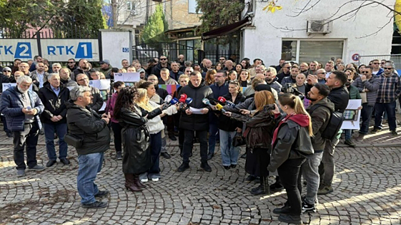 Sindikat: RTK u finansijskoj krizi, potrebna hitna intervencija Protest radnika RTK (Foto RTK2)
