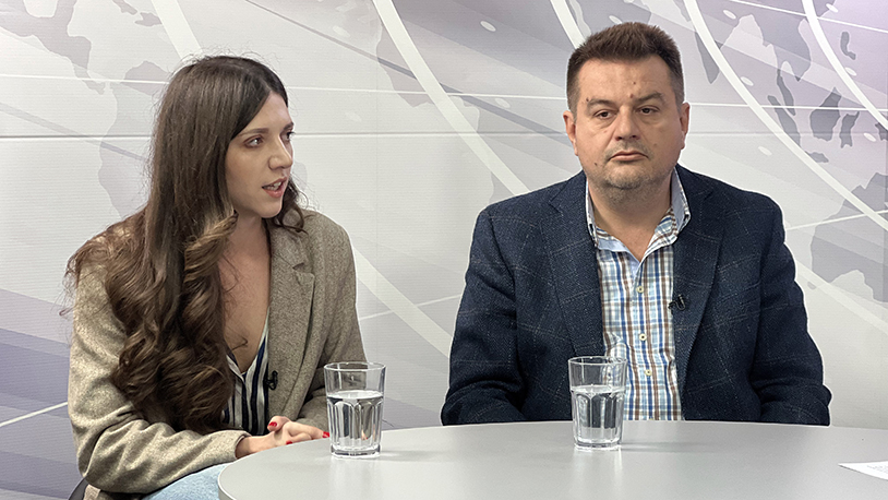 Milica Radovanović i Dejan Vasić u studiju Kim radija (Foto Kim)