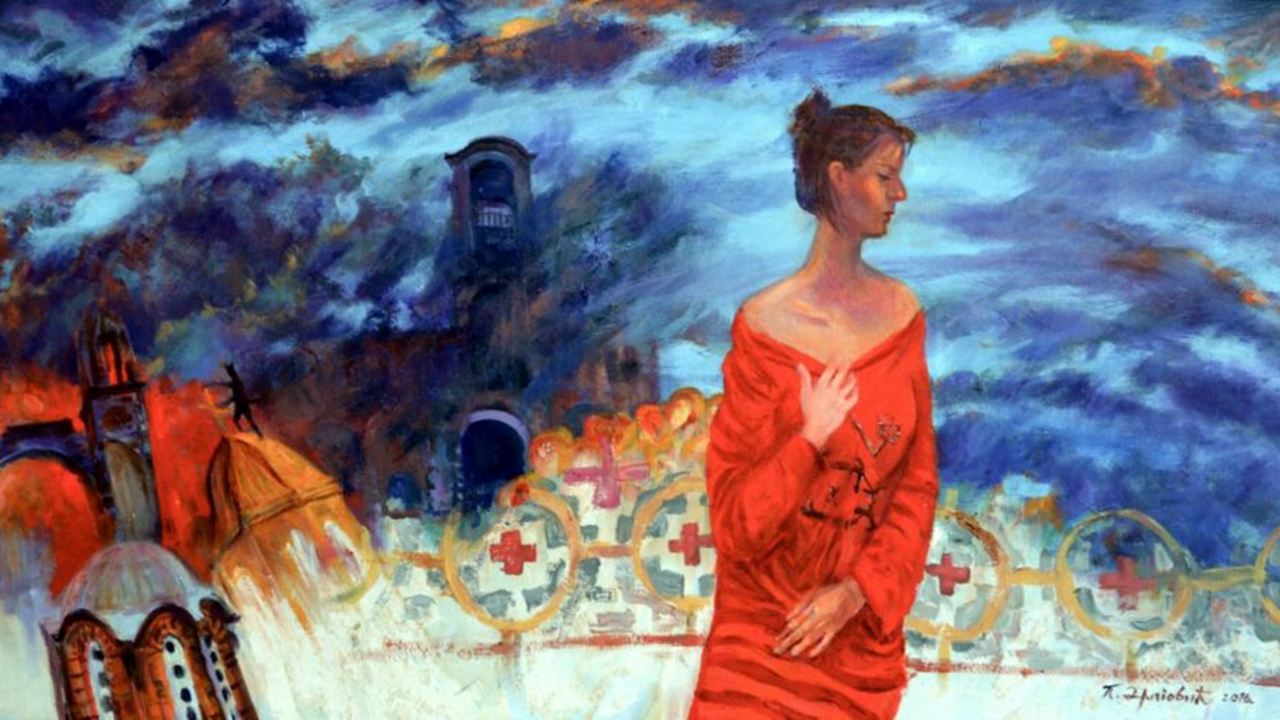 Predrag Dragović, „Kosovka, ulje na platnu“, 105x65cm, 2016 (Foto Dom kulture „Gračanica“)