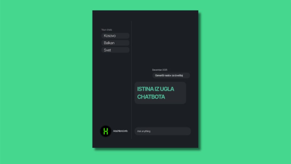 Kako četbotovi oblikuju istinu - Studija „Istina iz ugla četbota“ (Foto printskrin Hibrid.info)