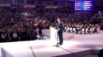 Aleksandar Vučić na jučerašnjem skupu SNS-a u Beogradskoj areni (Foto pritscr Youtube Novosti)