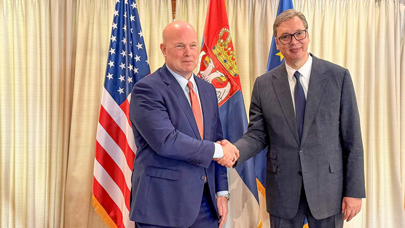 Ambasador SAD pri NATO: Strateški pravac Srbije mora da bude usklađen sa Zapadom Vitaker i Vučić (Foto M. Vitaker, X)